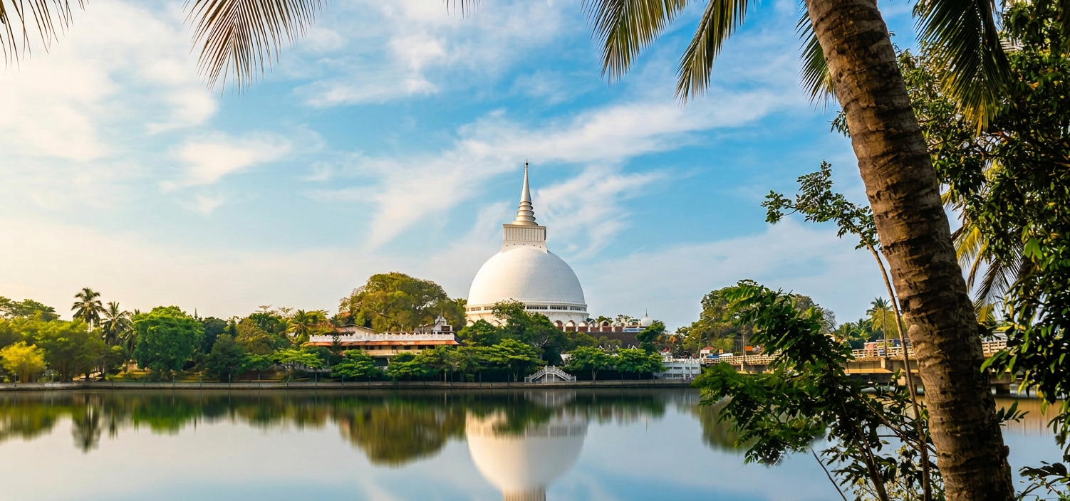 Kalutara Bodhiya riverside temple near Wadduwa Sri Lanka